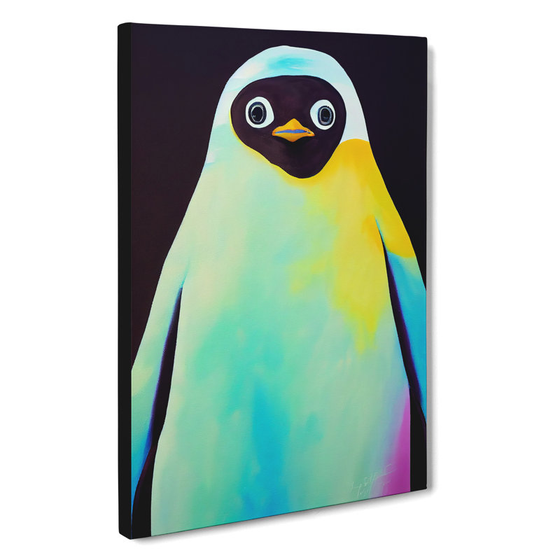 Penguin In Colour No.4 Abstract - Wall Art, Wrapped Canvas, 50cm H x 35cm W, No Matte