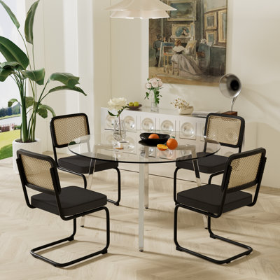 5-Piece Round Glass Top Dining Set by Ivy Bronx