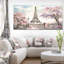 Paysage urbain «Eiffel avec fleurs roses», peinture-35109229-35109233