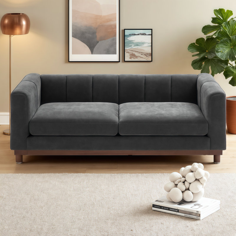 Canapé moelleux en chenille moelleux - solution moderne pour petit espace de 78 po avec sièges profonds et confort de détente