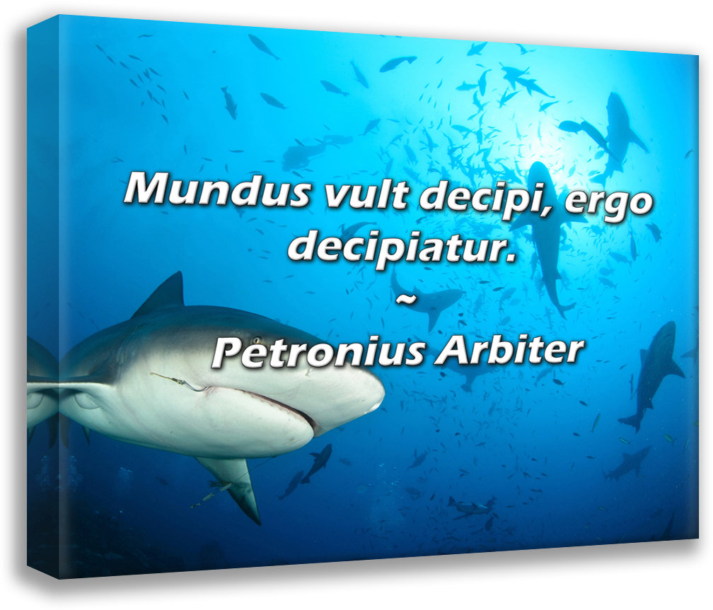 Mundus Vult Decipi Ergo Decipiatur Ophelia & Co. Petronius Arbiter Quote: Mundus vult decipi, ergo