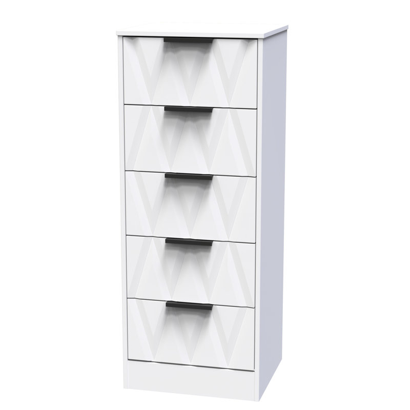Las Vegas 45cm W Manufactured Wood Bedside Table, White Matt