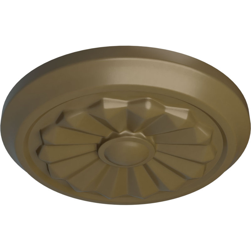 Médaillon de plafond Endurathane Olivia, 7 7/8 po x P 1 1/8 po (convient aux auvents jusqu'à 2 1/8 po), finition de boue du Mississippi peinte à la main