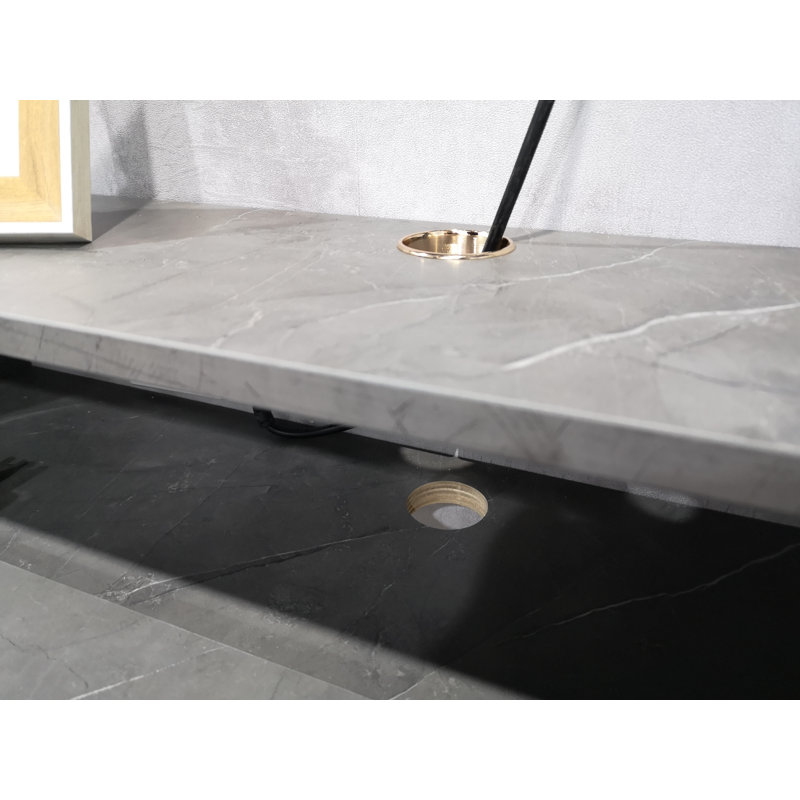 Unfinished with Fireplace Included, Dark Gray, 55.11"