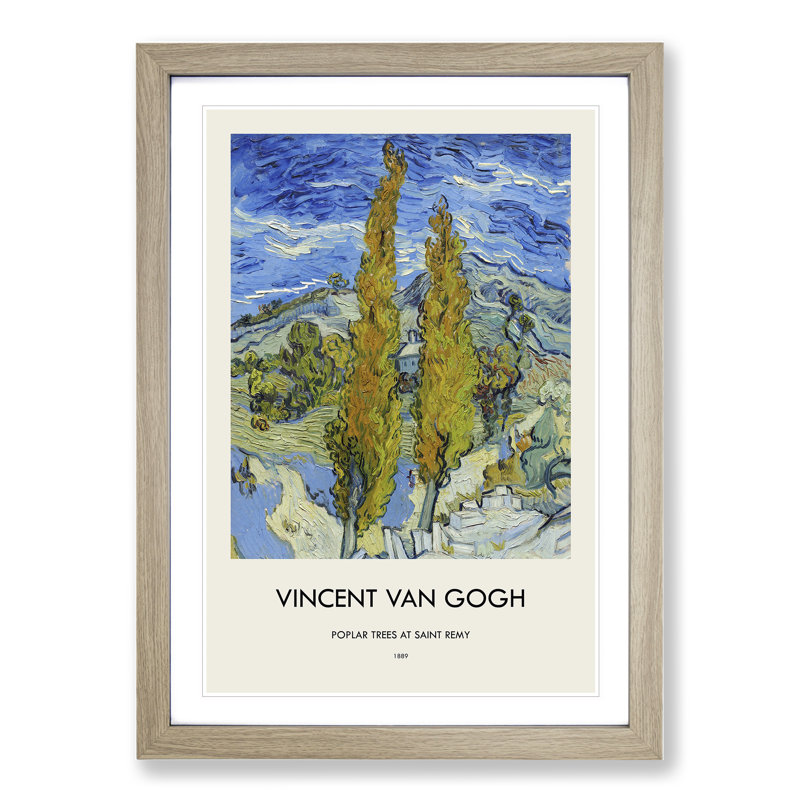 The Poplar Trees by Vincent Van Gogh - Picture Frame Painting, Oak Framed, 36cm H x 27cm W x 2cm D