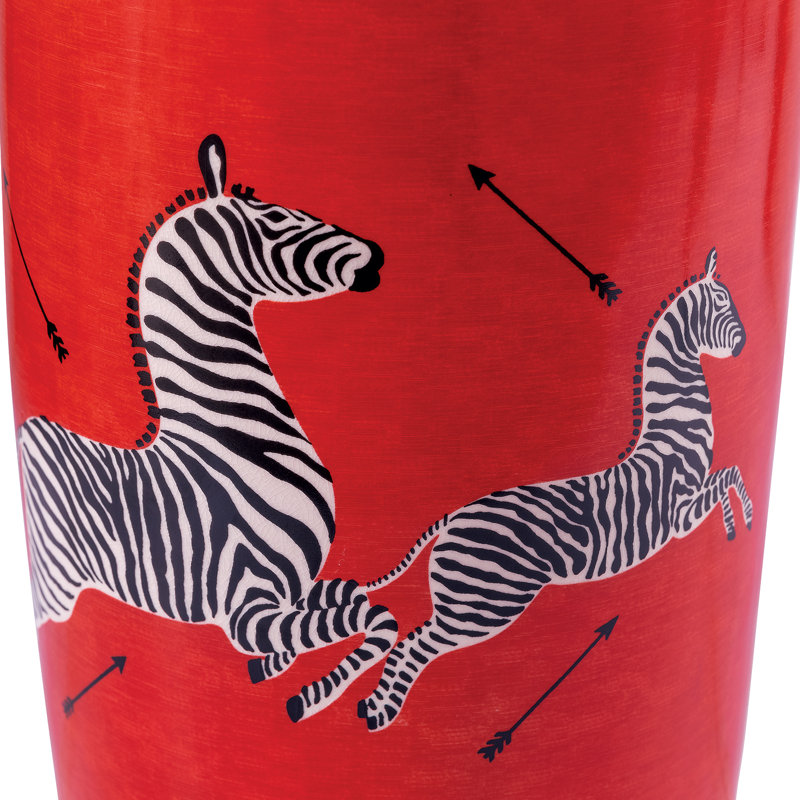 Tabouret de jardin en porcelaine Escalamandre, Rouge