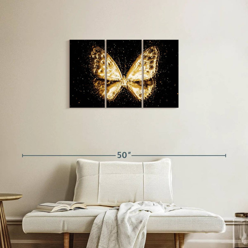 Le papillon doré I, H 20 po x l 33 po
