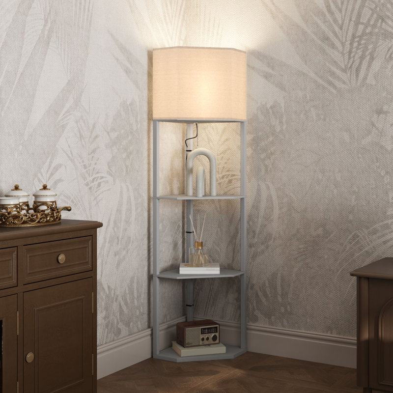 Lacarla 159Cm Column Floor Lamp, Grey