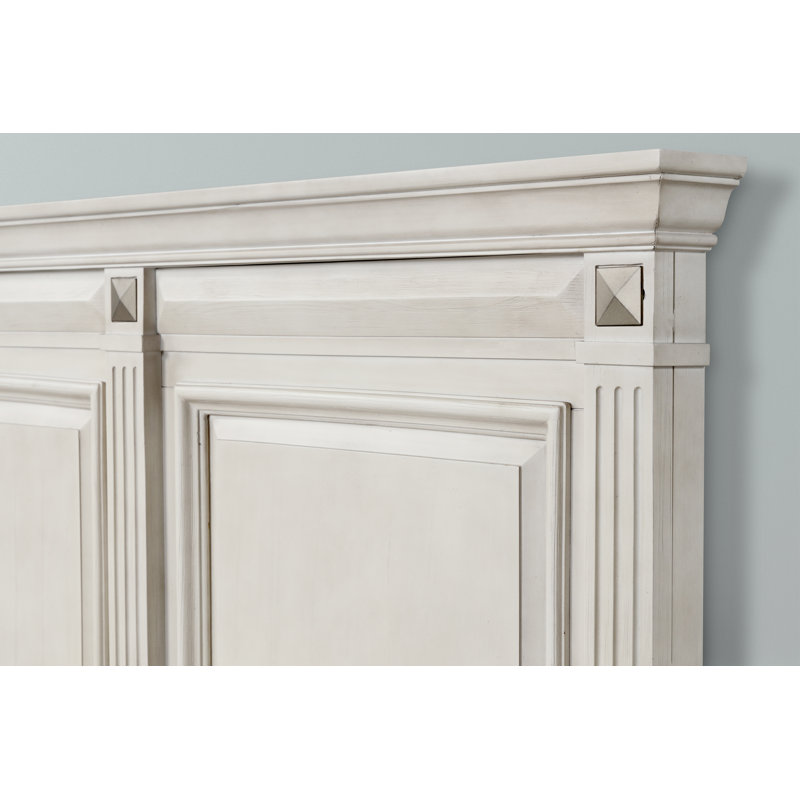 Queen Pine Wood Frame Bed with Headboard and Drawer