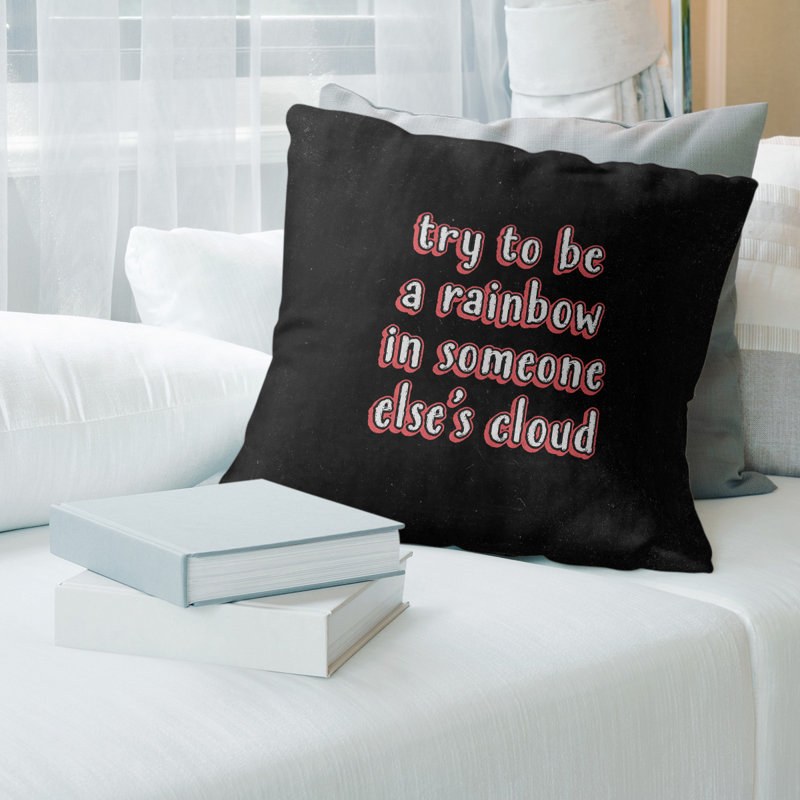 Essayez de devenir un coussin en arc-en-ciel, 26 po x 26 po, Rouge