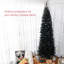 Arbre de Noël 8 pi, sapin de Noël artificiel non éclairé avec branches réalistes, sapin de Noël avec 1168 pointes, noir-1970773273