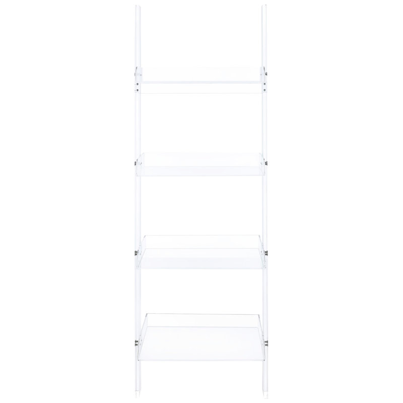 4-Shelf Modern Office Clear Acrylic Bookcase Design Option Storage