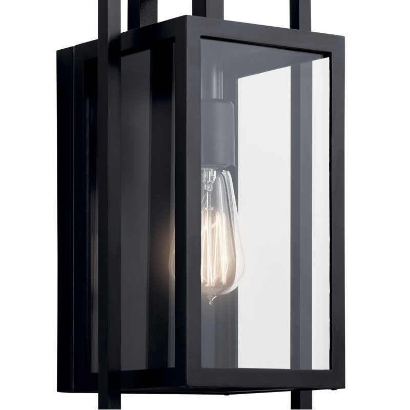 Applique murale d'extérieur noire Eletto, H 16 po x l 8 po x P 7 po