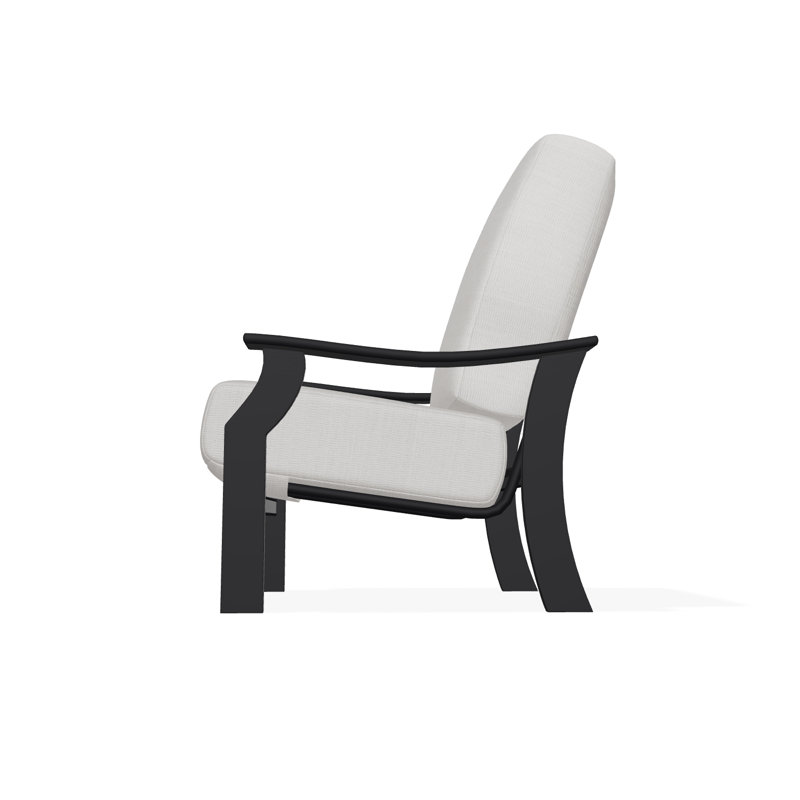 St. Catherine Marine Grade Polymer Deep Seating Cushion Arm Chair, Black, Tabloid Cloud