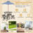 Kids Wooden Table Set With Octagon Table 4 Stools & Removable Adjustable Umbrella Grey