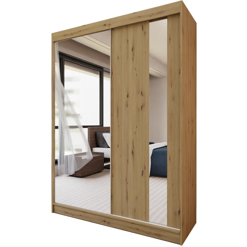 Daneysha 2 Door Sliding Wardrobe, Natural