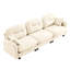 Canapé modulaire à trois places modulaires, mousse de haute densité en chenille douce, conception de dossier ergonomique à dossier capitonné, accoudoirs élégants, base en bois de haute qualité, convient aux salons de chambre à coucher, beige