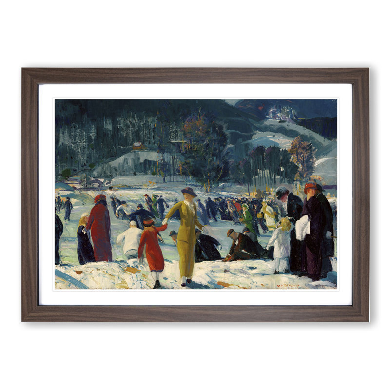Love of Winter by George Bellows - Picture Frame Painting, Walnut Framed, 27cm H x 36cm W x 2cm D
