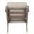 Amber Accent Chair, Handcrafted Washed Ash Gray Mango Wood, Beige Fabric Cushions, Angled Legs
