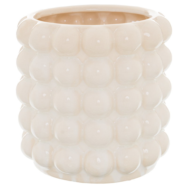 Whittemore Ceramic Pot Planter, Green, 20 cm H x 20 cm W x 20 cm D