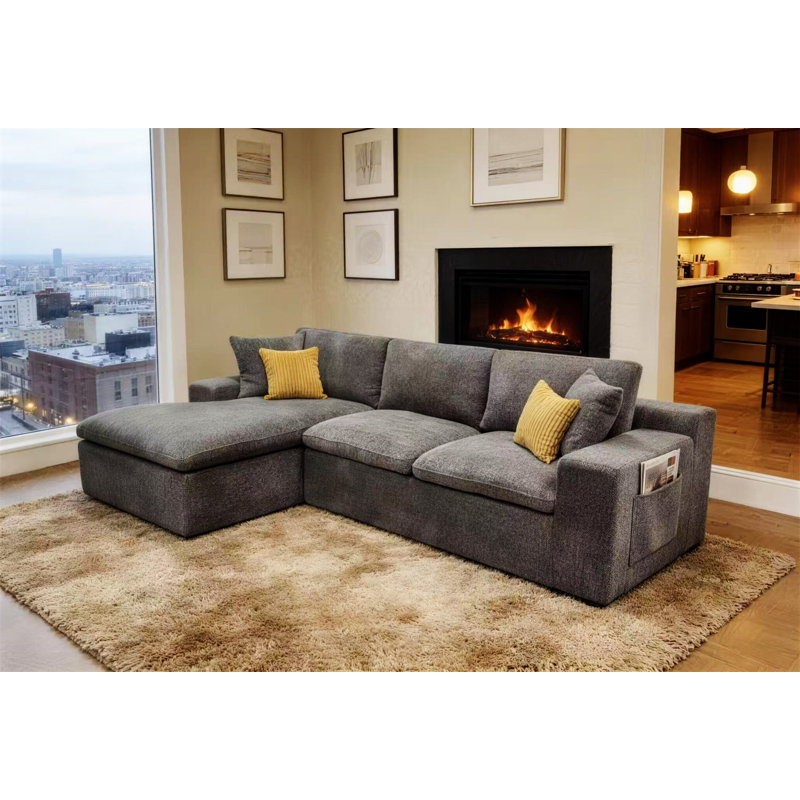 Coffee-Bean Like Upholstered Full Compressed Sectional