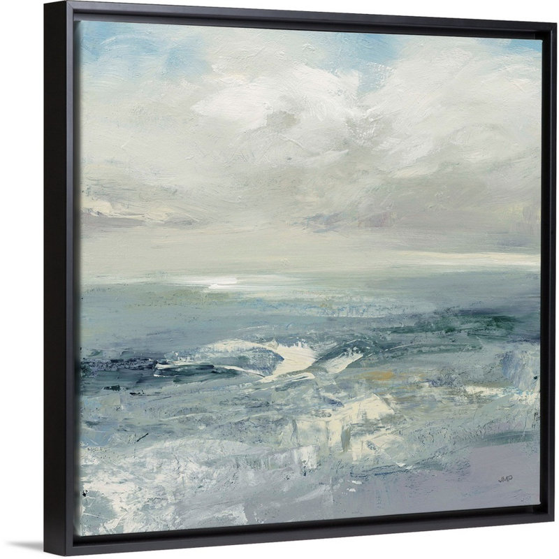 Vagues - impression sur toile, Cadre flottant noir, H 32 po x l 32 po x P 1,75 po