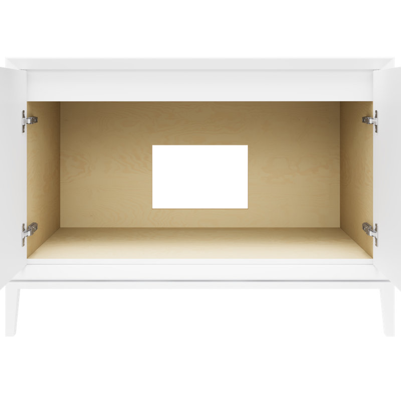 Alexandra Single Bath Vanity, Pure White, 48", Matte Black
