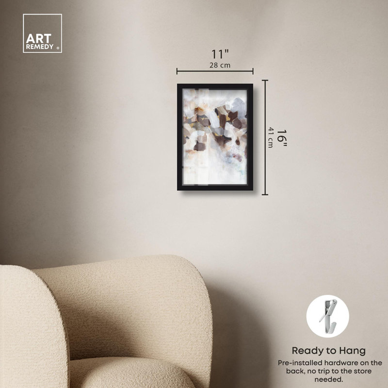 «Neutral Bliss Shadowbox» par Art Remedy, Noir, H 16 po x l 11 po