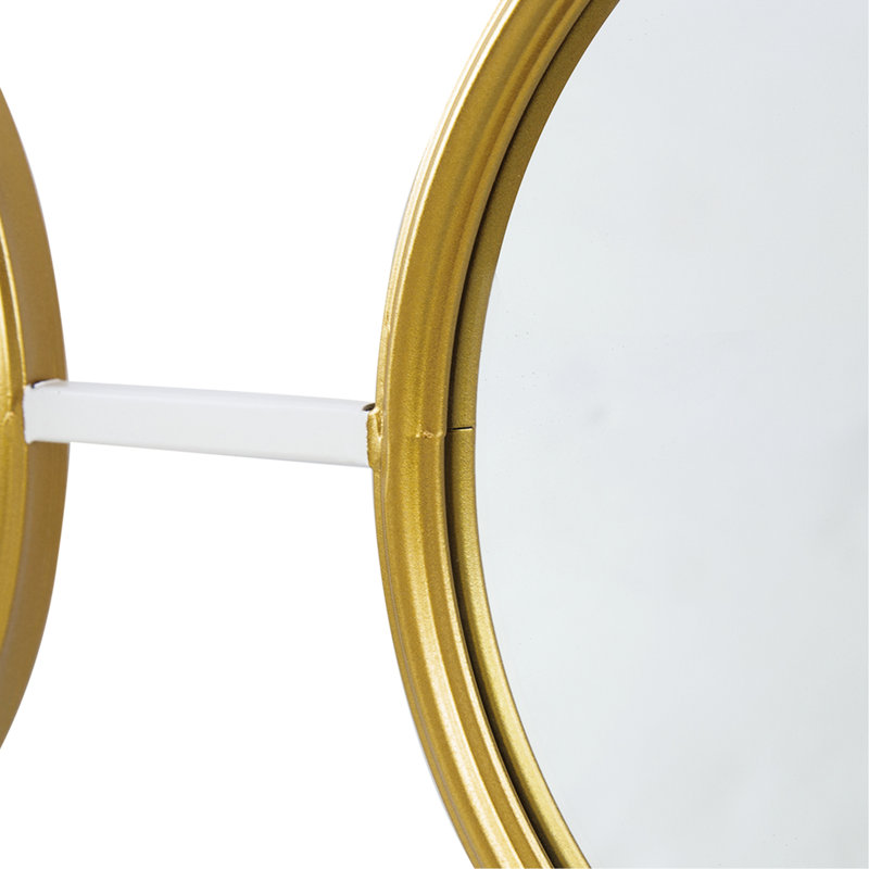 Décoration murale miroir avec - blanc doré, touche contemporaine, 43,5 x 15,5 pouces, miroirs décoratifs blancs, simple 43,3 x 0,8 x 15,7