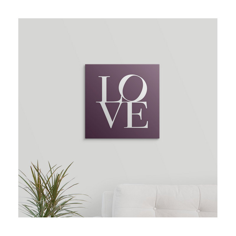 «Love» par Francy, art textuel, H 16 po x l 16 po x P 1,5 po, Toile