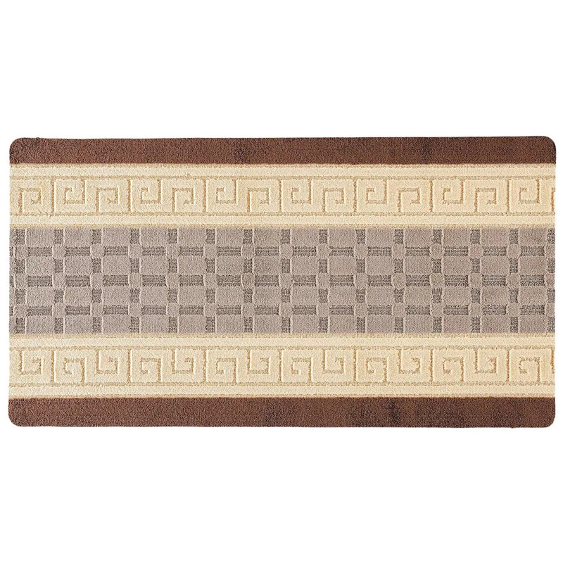 Non-Slip Brown-Beige Indoor Area Rug – Washable Large & Small Door Mat, Hallway, Bedroom & Kitchen Floor Mat