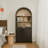 61" Tall Arched Cabinets,Bookcase With Storage, 5-Tier Bookshelf With Open And Closed Shelving