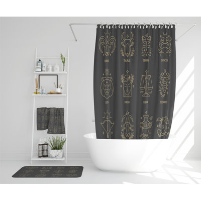 Navami Polyester Shower Curtain Set