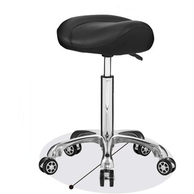 Rolling And Rotating Height Adjustable Saddle Stool by Orren Ellis