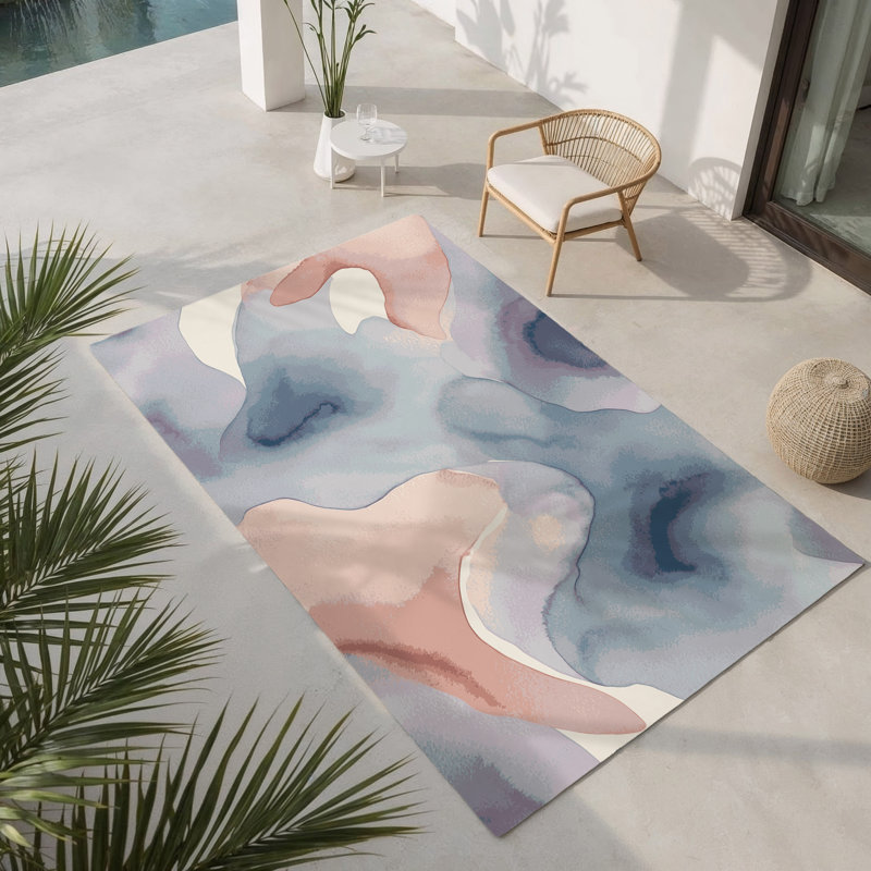 Opal Waves Indoor And Outdoor Area Rug, Rectangle 2' x 3'