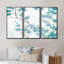 Teal Cherry Blossoms II - ensemble d'art mural sur toile encadré traditionnel de 3-72043785-72043402