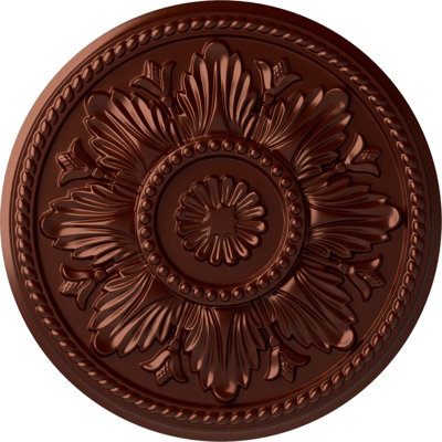 Endurathane Edinburgh Ceiling Medallion, 18"OD x 1 3/4"P (Fits Canopies up to 5 1/4"), Hand-Painted Antique Copper Finish