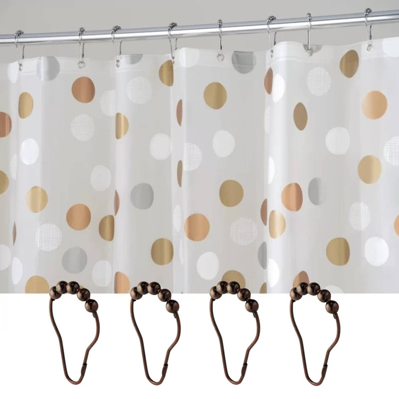 Rideau de douche iDesign Gilly Dot PEVA, hydrofuge + anneaux