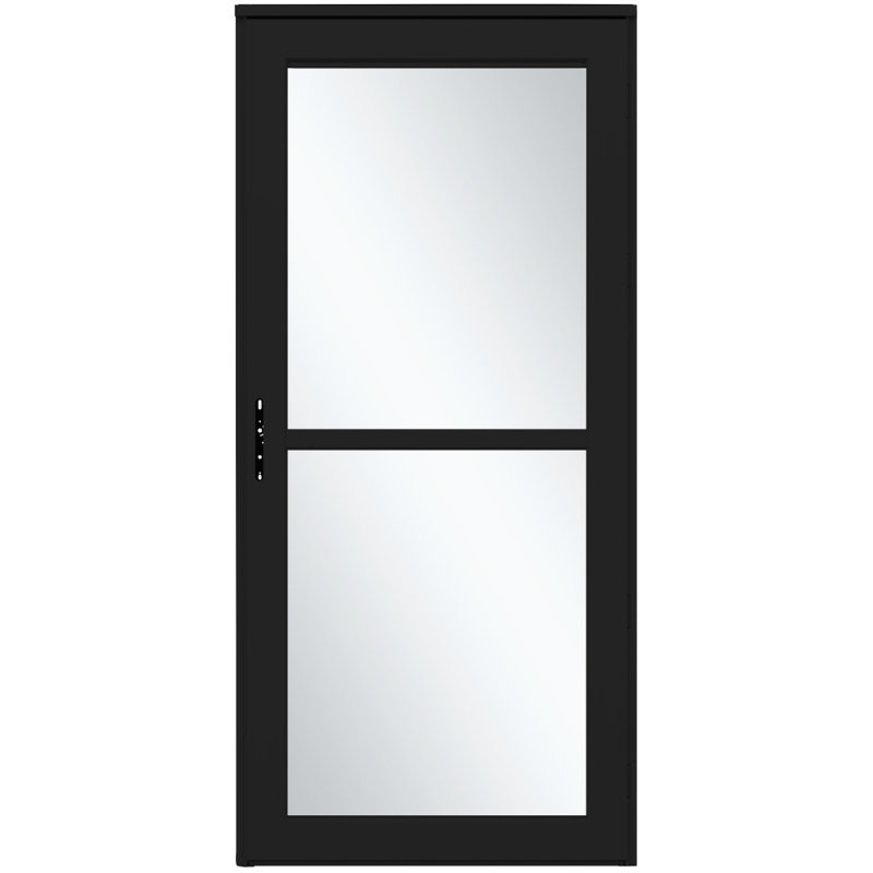 Platinum Retractable Screen Storm Door (handle sold separately), 81" H x 36" W, Left Hand/Outswing, Black