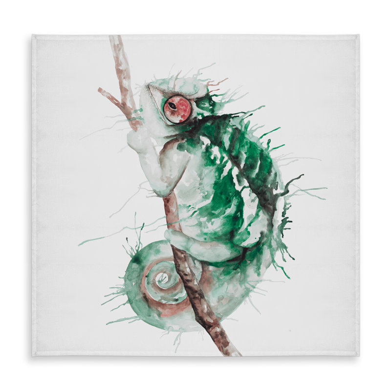 Watercolor Chameleon Tablecloth - Indoor/Outdoor Home Decor, Green