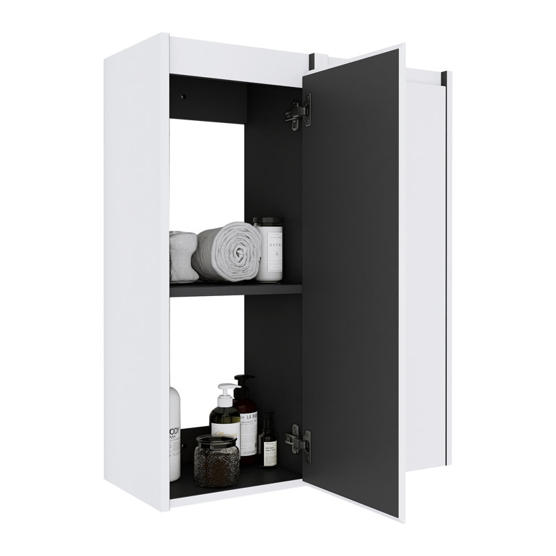 12" Bathroom Side Cabinet, White