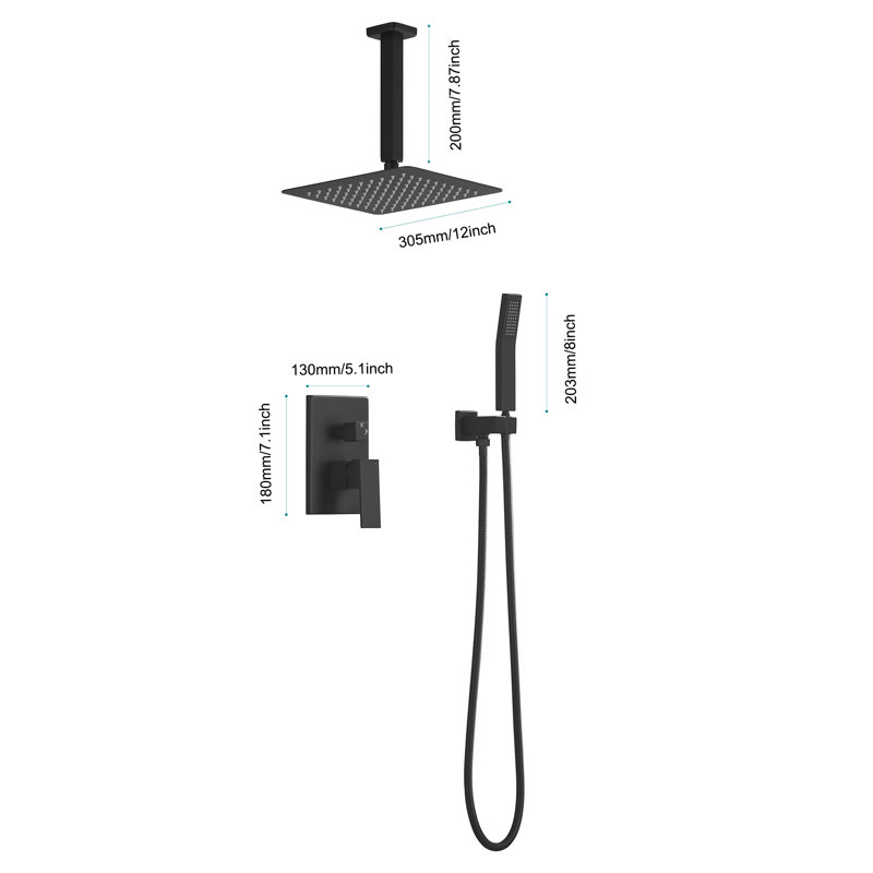 All-In-One Kit with Rough in-Valve, Matte Black