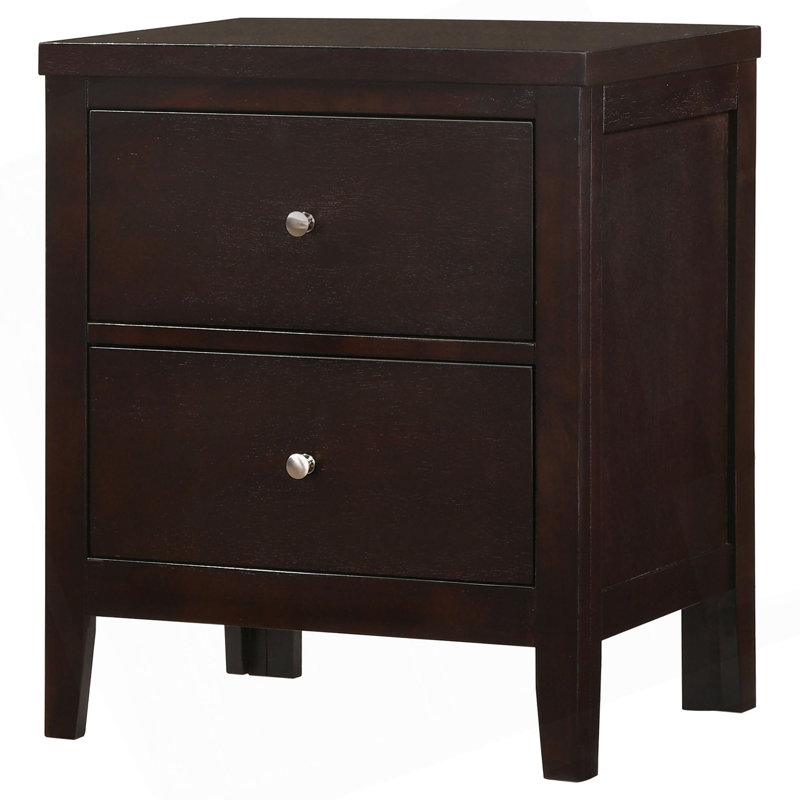 Garrett Cappuccino 2-Drawer Rectangular Nightstand, Cappuccino