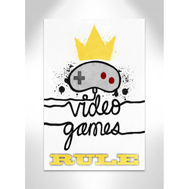 Impression de papier règle de jeux vidéo, H 36 po x l 24 po x P 1,5 po, Canevas