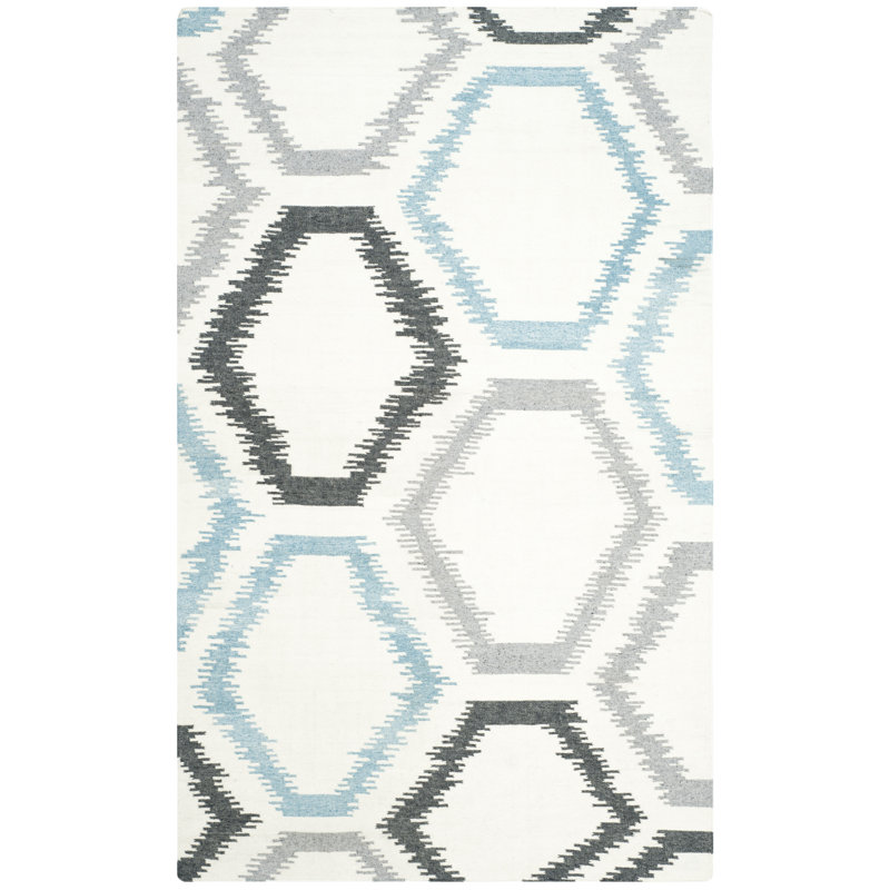 Seraphin Ikat Wool Hand Woven Area Rug, Rectangle 152 x 244 cm