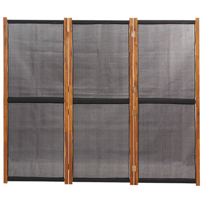 Metoyer 210 cm W x 180 cm H 3 - Panel Solid Wood Folding Room Divider