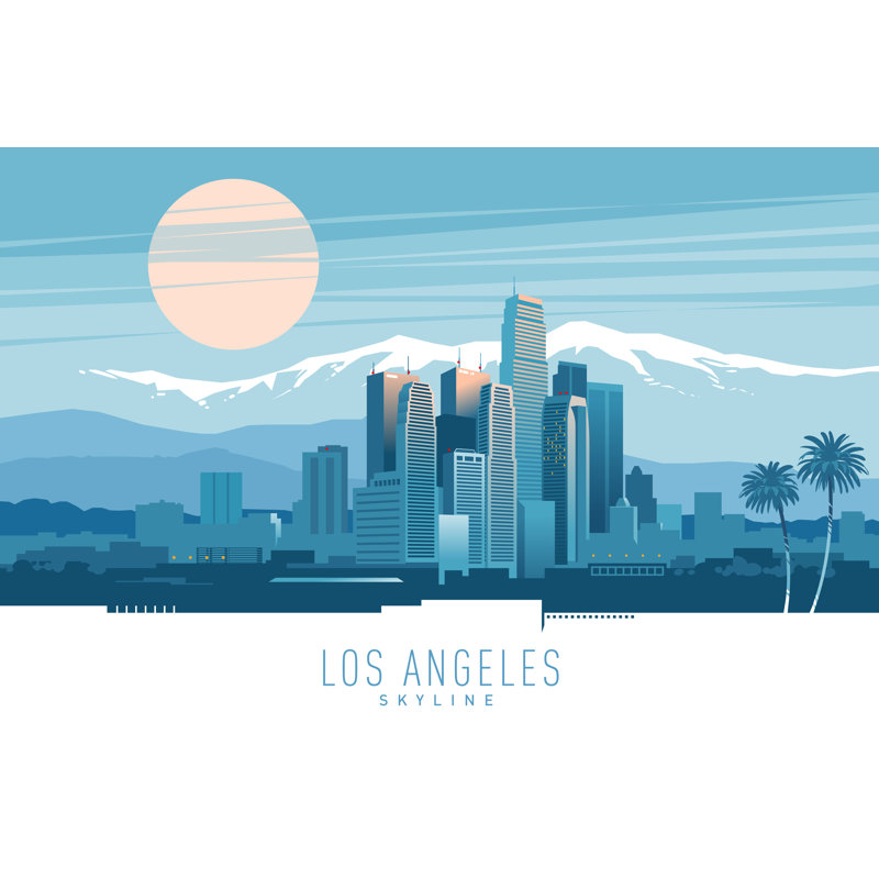 Los Angeles Skyline. by Zbruch - Wrapped Canvas Print, 30cm H x 46cm W