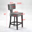 Ensemble de 2 tabourets de bar à hauteur de comptoir, chaise d'appoint rembourrée en tissu de lin campagnard-118444490