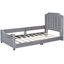 Lit de jour rayé simple gris avec tête de lit rayée-1805595726