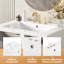 Meuble-lavabo compact en bois blanc avec lavabo en céramique, style moderne pour les salles de bain peu encombrantes